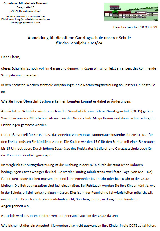 Grundschule und Mittelschule Elsavatal